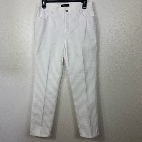Lafayette 148 New York Pants - Lafayette 148 New York pants  dressy straight leg white Textured Trousers